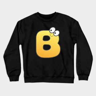 letter B yellow Crewneck Sweatshirt